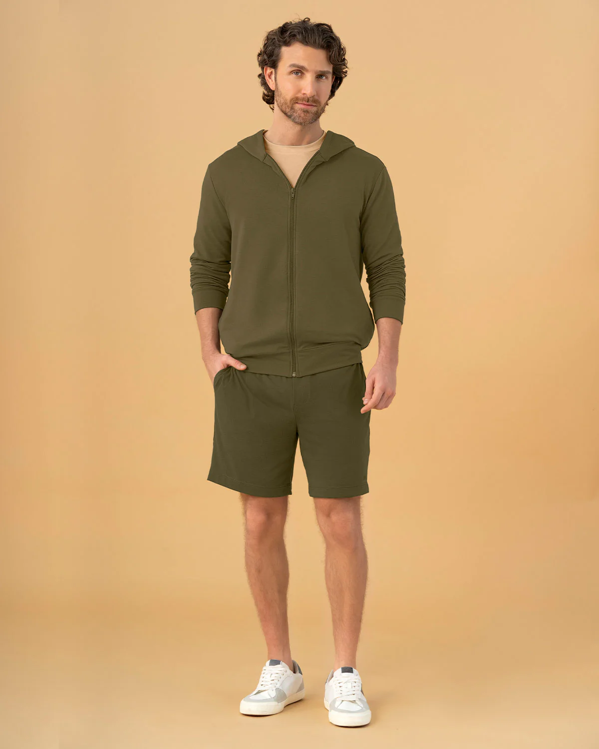 Bermuda con elástico en cintura para hombre - Image 10