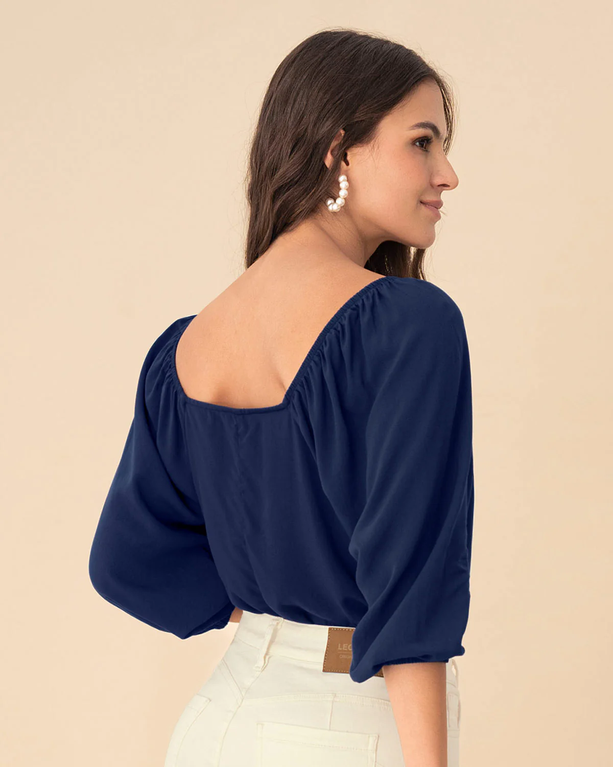 Blusa manga 3/4 de escote en V - Image 2