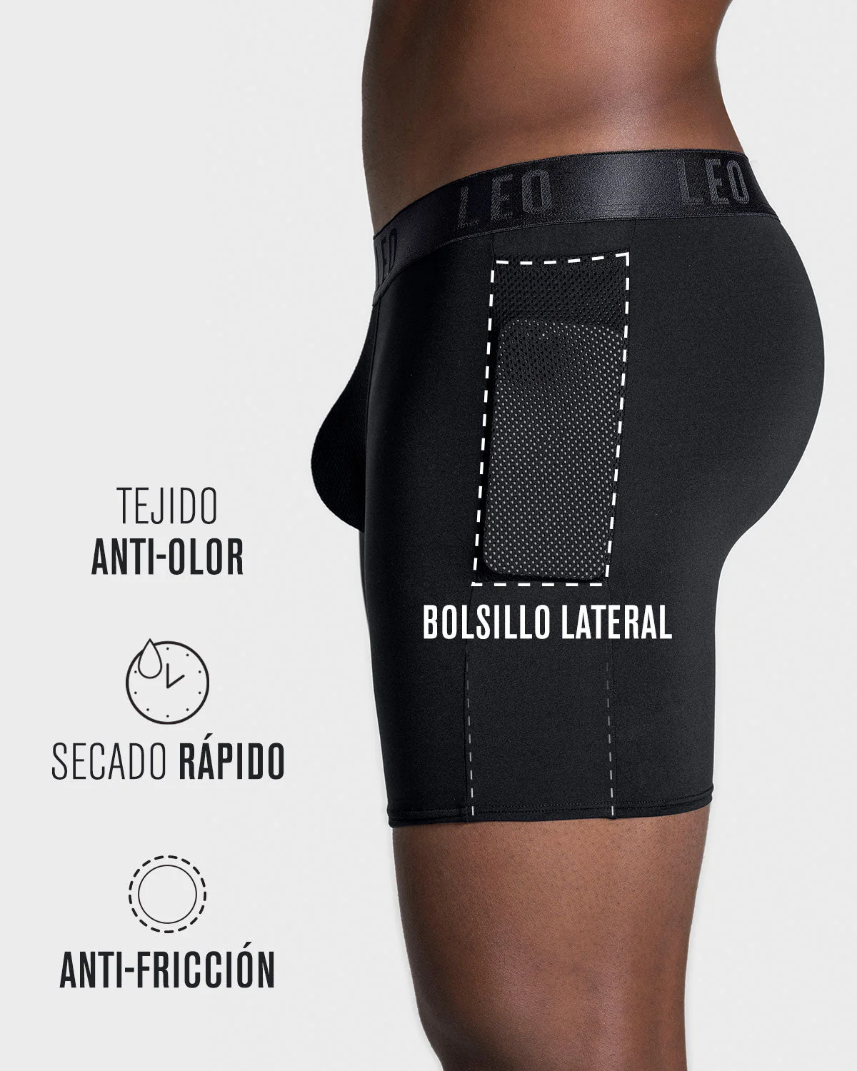Bóxer deportivo con bolsillo lateral en microfibra - Image 5