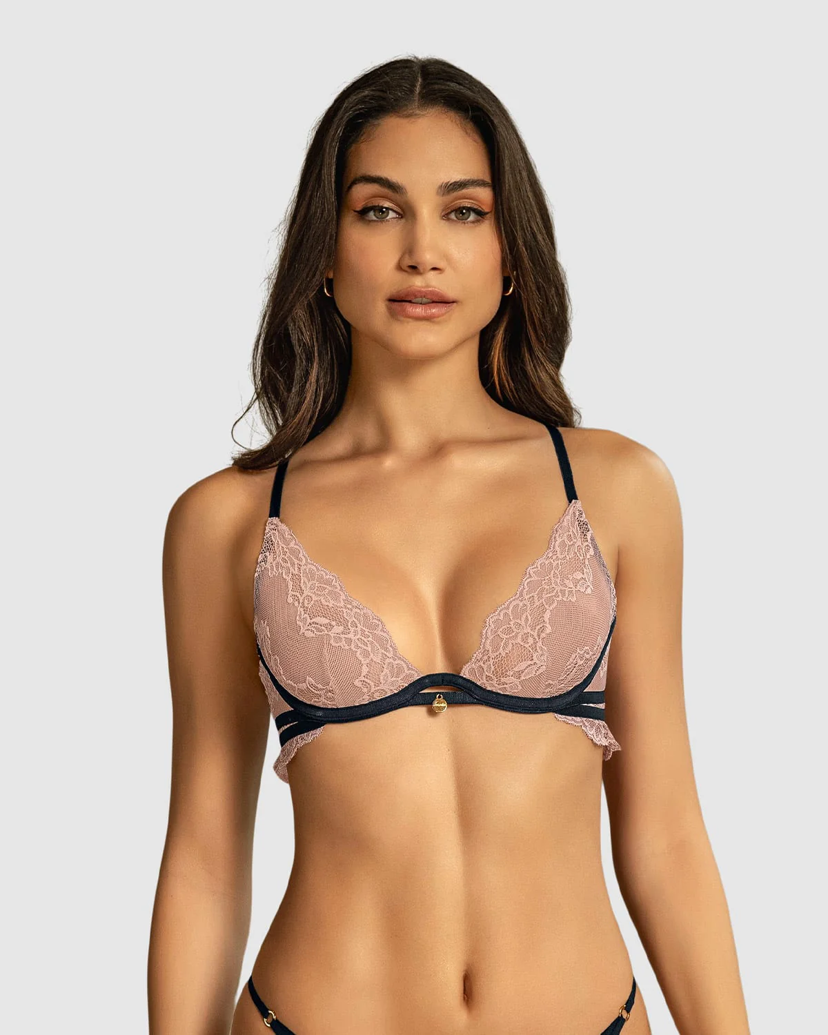Brasier escote profundo en encaje y tul - Image 7