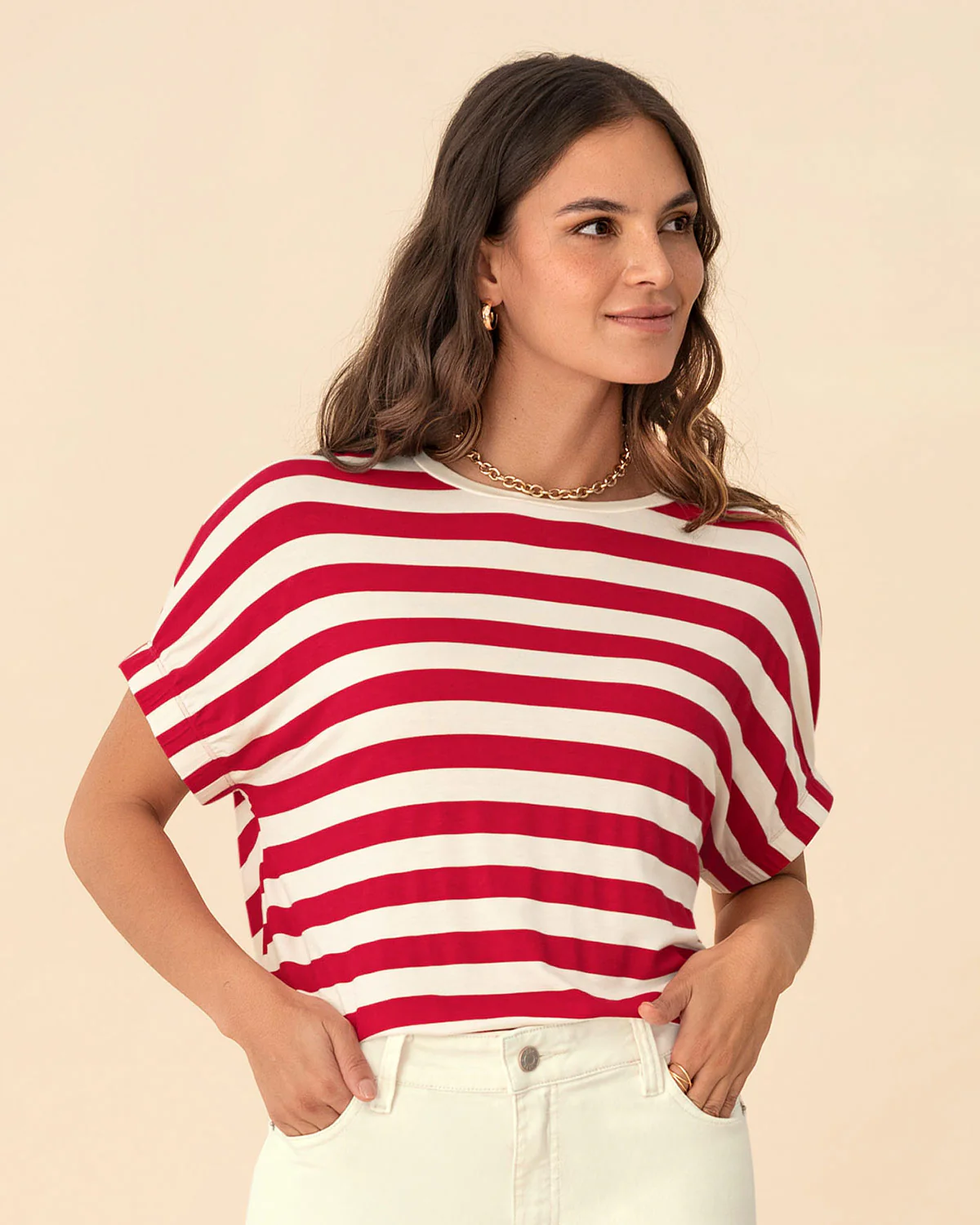Camiseta básica manga corta con elástico ancho - Image 10
