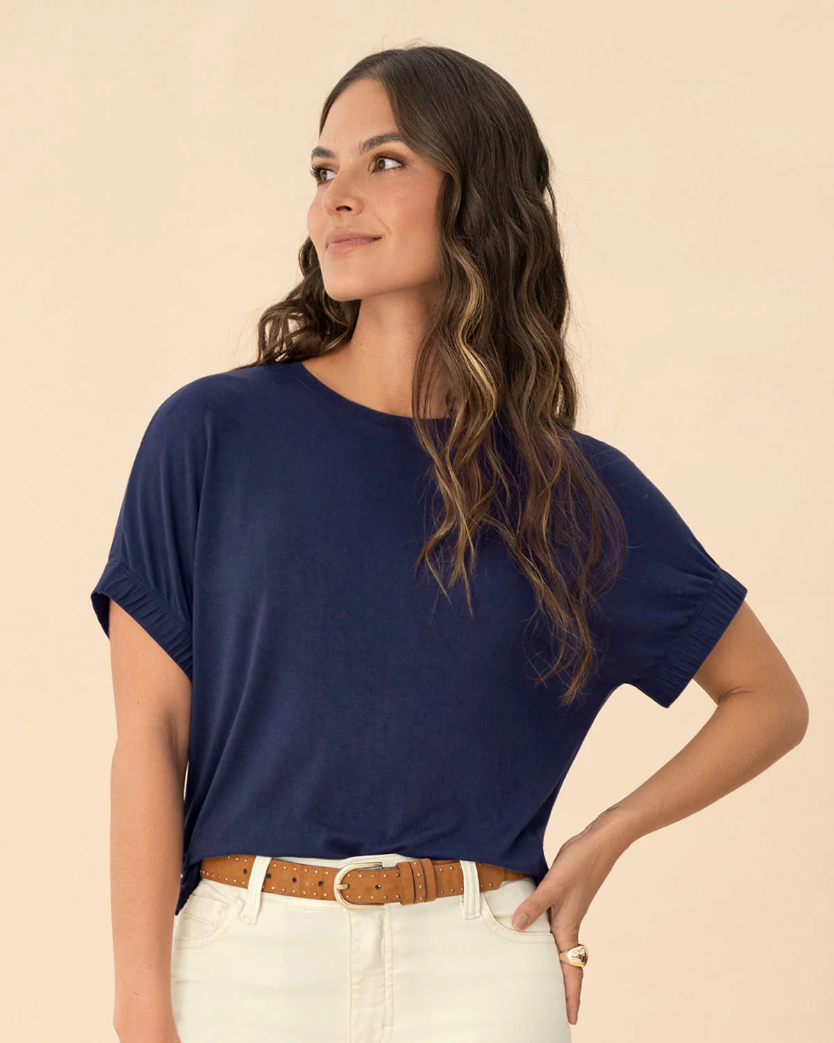 Camiseta básica manga corta con elástico ancho - Image 14