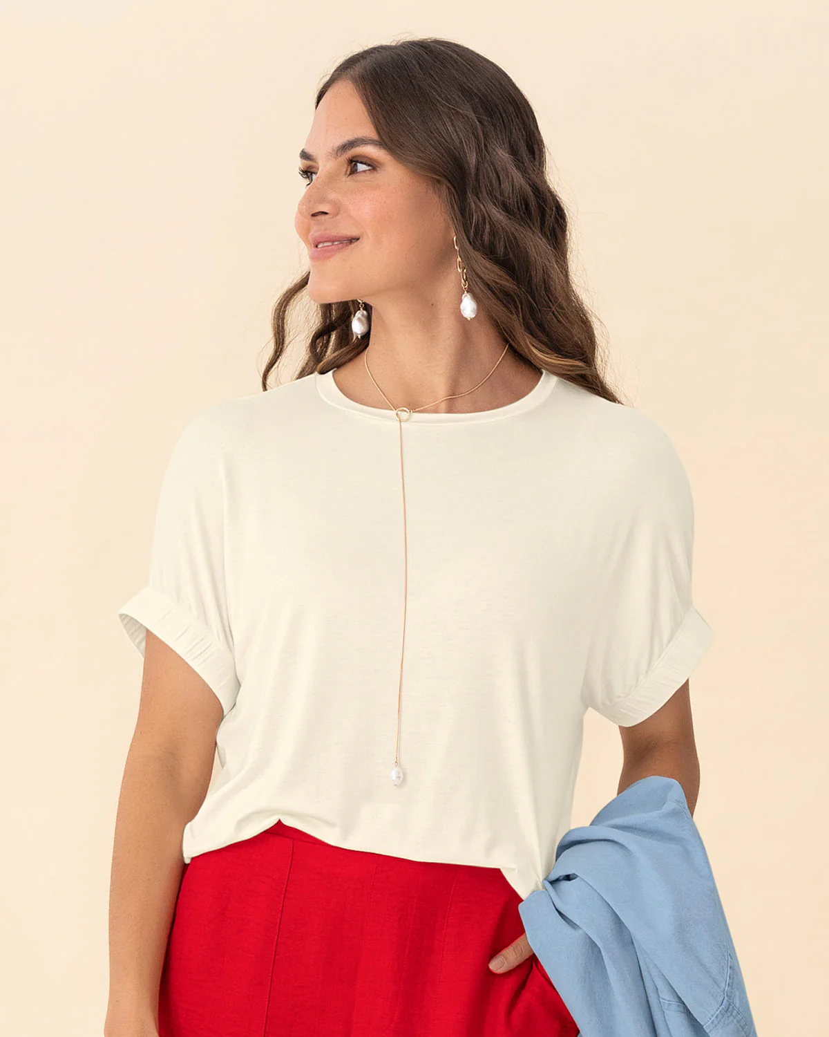 Camiseta básica manga corta con elástico ancho - Image 6