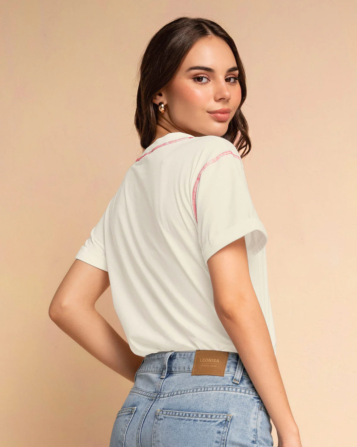 Camiseta básica manga corta con estampado - Image 2