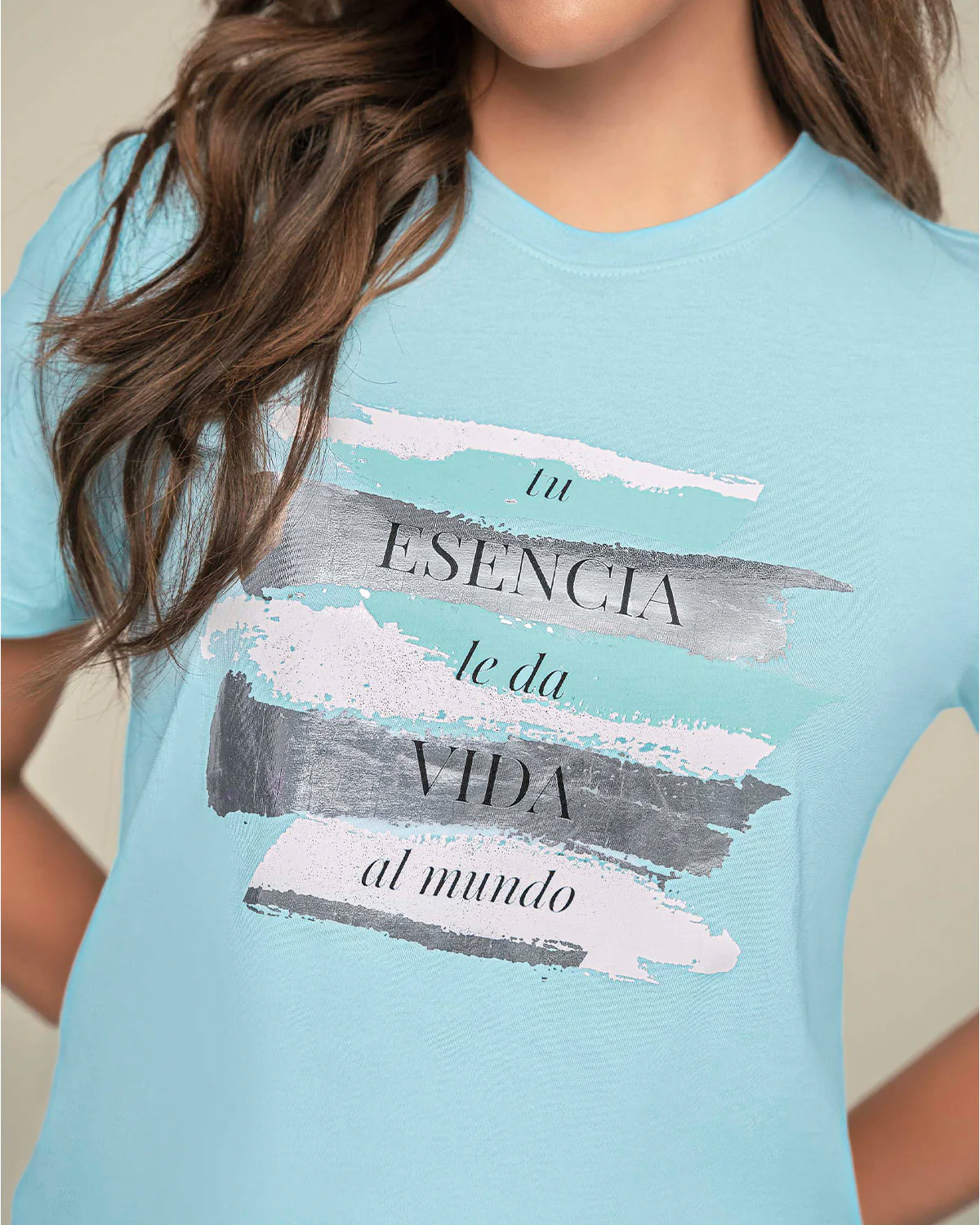 Camiseta manga corta con mensaje en el frente - Image 3