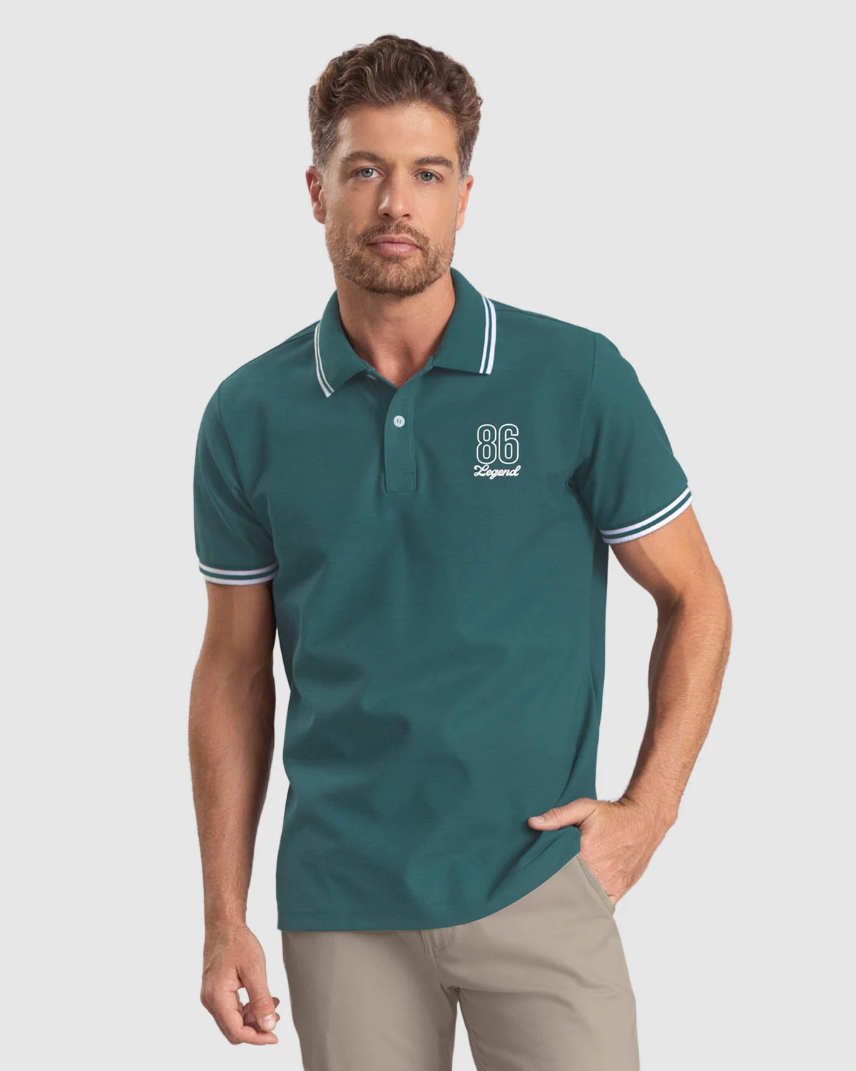 Camiseta tipo polo con detalle en contraste en el cuello - Image 5
