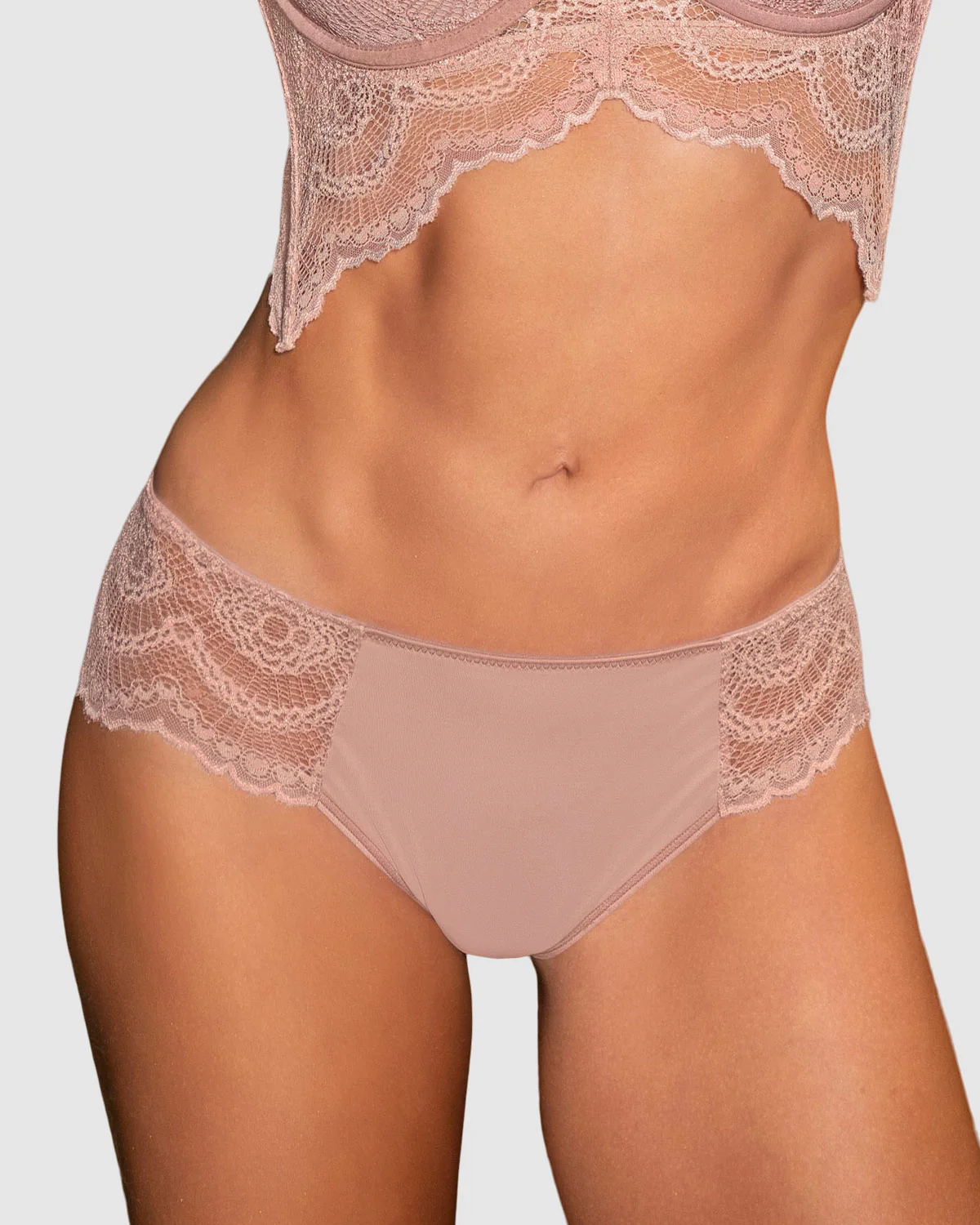 Panty cachetero, en tela lisa y encaje - Image 10