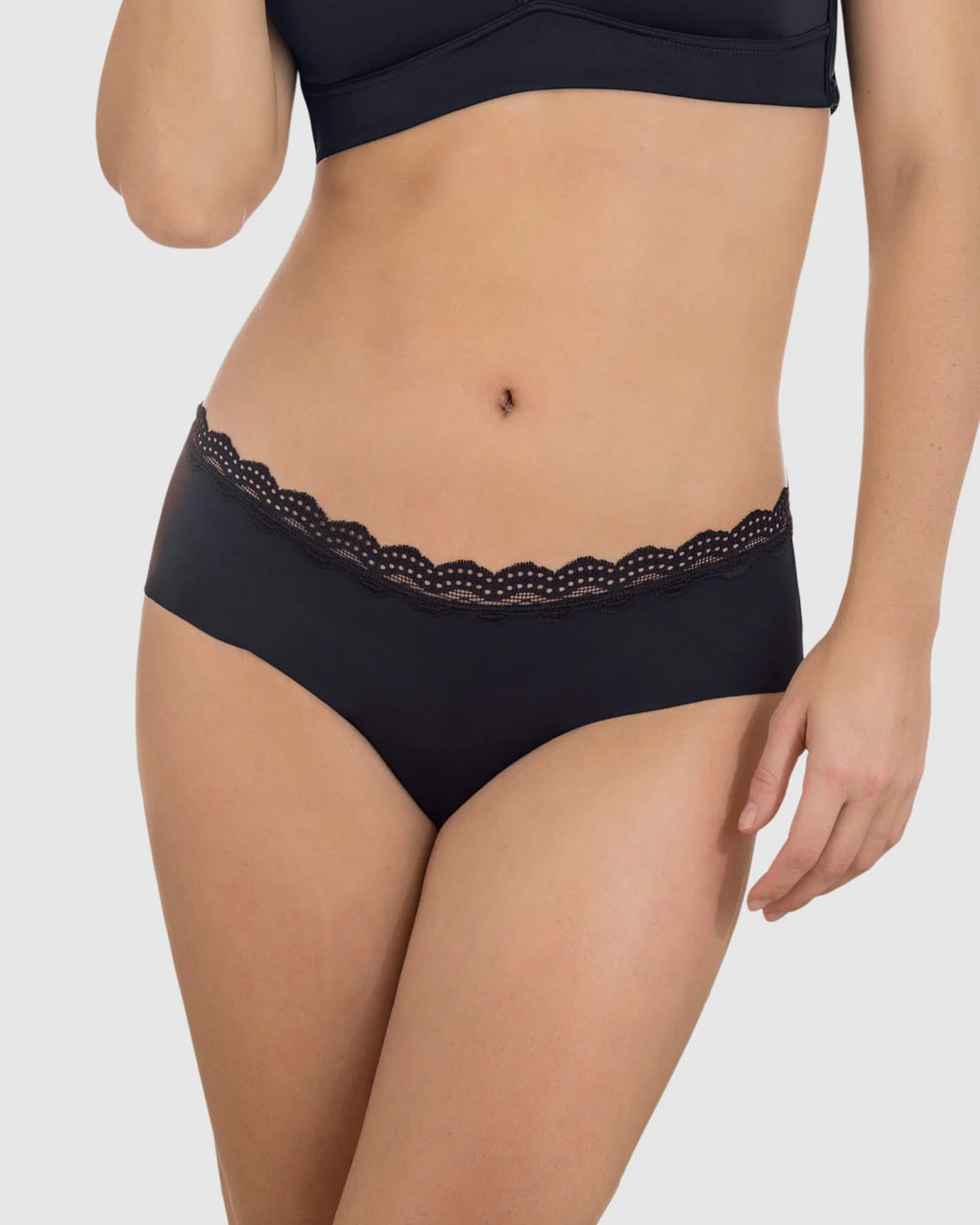 Panty hípster con encaje en cintura tiro medio - Image 6